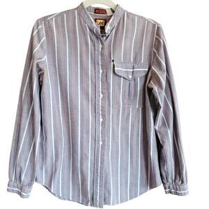 Lee Vintage Striped Button Up Shirt Long Sleeve Pocket Western Workwear Lee